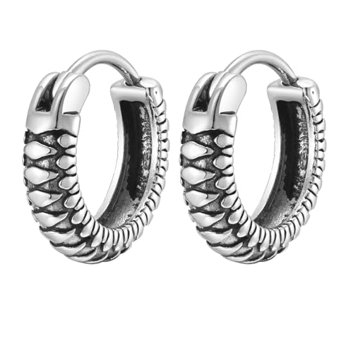 Beydodo Ohrringe Herren Edelstahl, Creolen Hoop mit Schlange Muster Ohrringe Silber Nickelfrei Modeschmuck Beydodo Ohrringe Herren Edelstahl, Creolen Hoop mit Schlange Muster Ohrringe Silber Nickelfrei Modeschmuck von Beydodo