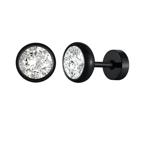 Beydodo Ohrringe Jungen Edelstahl, Ohrringe 8MM mit Weiß Zirkonia Ohrstecker Nickelfrei Herren Schwarz Beydodo Ohrringe Jungen Edelstahl, Ohrringe 8MM mit Weiß Zirkonia Ohrstecker Nickelfrei Herren Schwarz von Beydodo