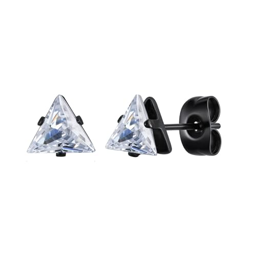 Beydodo Ohrringe Jungen Edelstahl, Ohrringe mit Dreieck Zirkonia Ohrstecker Nickelfrei Herren Schwarz Beydodo Ohrringe Jungen Edelstahl, Ohrringe mit Dreieck Zirkonia Ohrstecker Nickelfrei Herren Schwarz von Beydodo