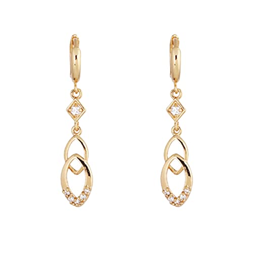Beydodo Ohrringe Mädchen Vergoldet, Ohrringe Hängend Hängend mit Weiß Zirkonia Ohrhänger Damen Gold Nickelfrei von Beydodo