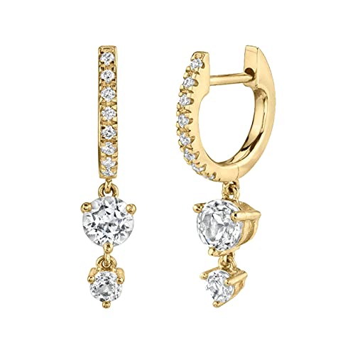 Beydodo Ohrringe Silber 925 Stecker Mädchen, Ohrringe Hängend mit Weiß Zirkonia Ohrhänger Nickelfrei Damen Gold von Beydodo