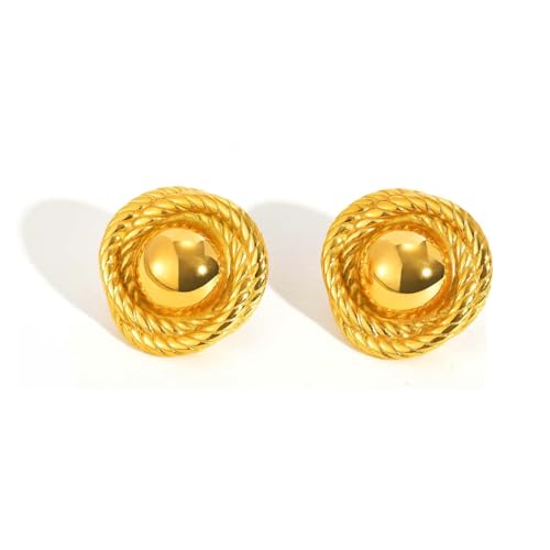 Beydodo Ohrstecker Edelstahl Vergoldet Mädchen, Ohrringe Stecker Verdreht Blume Gold Ohrringe Nickelfrei in Bijouterie von Beydodo