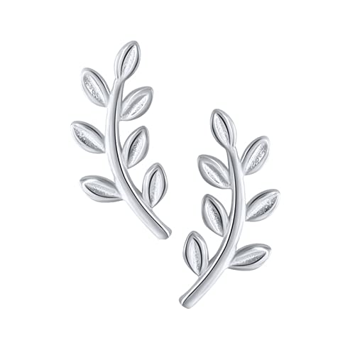 Beydodo Ohrstecker Silber 925 Mädchen, Ohrringe Blatt Silber Ohrringe Nickelfrei in Bijouterie von Beydodo