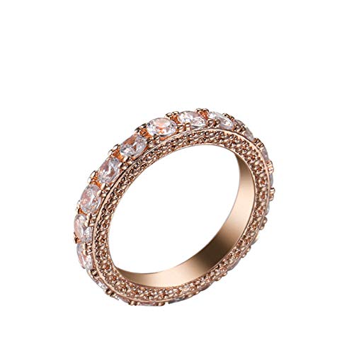 Beydodo Partnerring Vergoldet mit Stein, Ehering Damen Bandring mit Rund Zirkonia Hochzeit Ring Verlobungsring Rosegold Größe 54 (17.2) von Beydodo