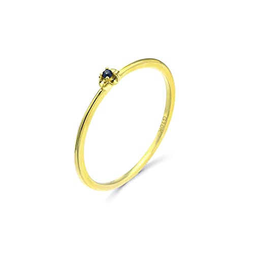 Beydodo Ring für Frauen Gold 750, Eheringe Blume Solitär mit Saphir Trauringe Verlobungsringe Nickelfrei Gr.61 (19.4) von Beydodo