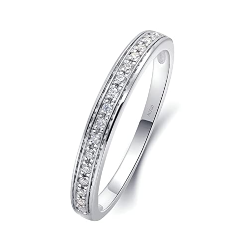 Beydodo Ring für Frauen Weißgold 750, Eheringe Schmal mit Laborgezüchteter Diamant 0.88ct Bandring Trauringe Verlobungsringe Nickelfrei Gr.63 (20.1) von Beydodo