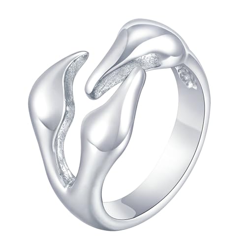 Beydodo Ringe Edelstahl Silber, Herren Ring Personalisiert Klaue Partnerringe Männer Ringe Nickelfrei Gr.57 (18.1) von Beydodo