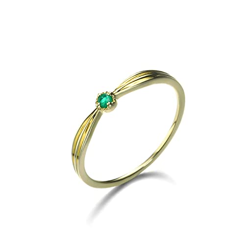 Beydodo Ringe Gold 750 Damen, Verlobungsring Solitär mit Smaragd Hochzeit Ringe Frauen Eheringe Nickelfrei Gr.47 (15.0) von Beydodo