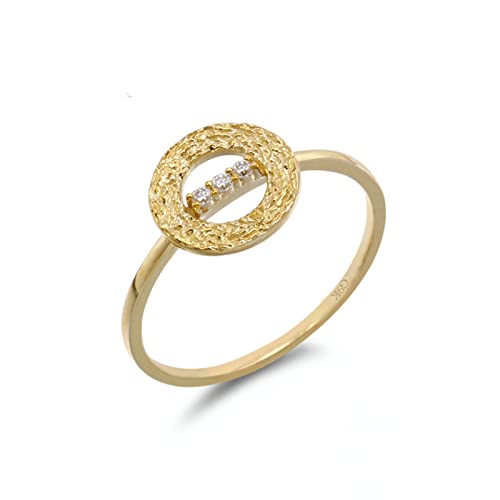 Beydodo Ringe für Damen 750 Gold, Trauringe Kreis mit Moissanit Gold Ringe Verlobung und Hochzeit Größe 58 (18.5) von Beydodo