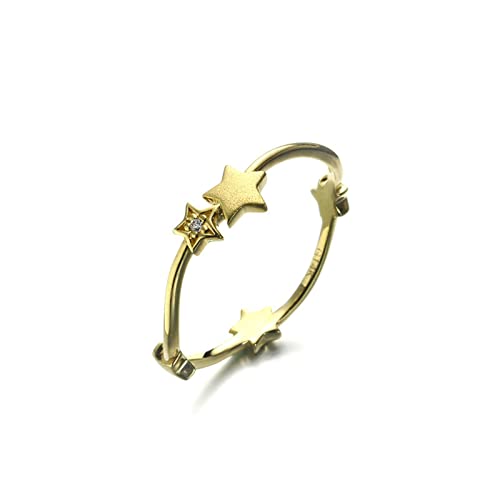 Beydodo Ringe für Damen 750 Gold, Trauringe Sterne mit Diamant Gold Ringe Verlobung und Hochzeit Größe 51 von Beydodo