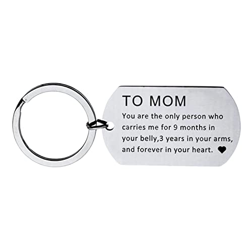 Beydodo Schlüsselanhänger Personalisiert, Schlüsselbund Ring Edelstahl Hundemarke mit Gravur to MOM You Are The only Person von Beydodo