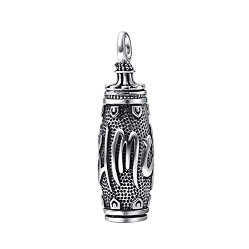 Beydodo Silber 990 Anhänger Herren Buddhist Mantra Amulett Anhänger zum Öffen ohne Kette von Beydodo