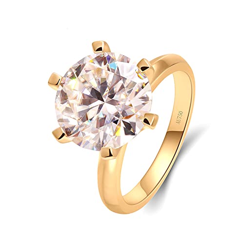 Beydodo Trauring Damen Gold 585, Hochzeit Ringe Personalisiert Solitär mit 7ct Moissanit 12.5MM Verlobungsringe Eheringe Nickelfrei Gr.61 (19.4) von Beydodo