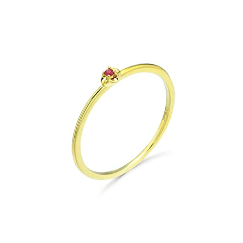 Beydodo Trauringe Damen 585 Echtgold, Ring Personalisiert Blume Solitär mit Rubin Verlobungsringe Hochzeit Ringe Frauen Nickelfrei Größe 58 von Beydodo