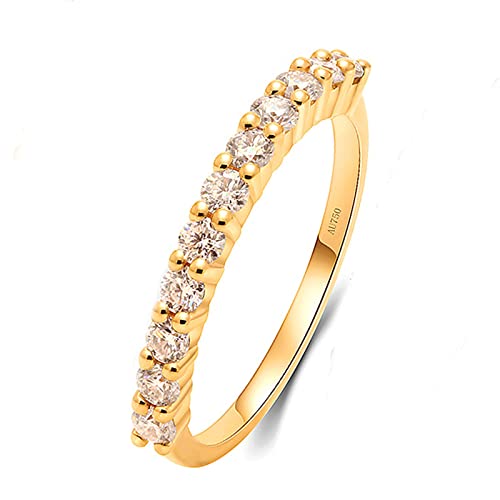 Beydodo Trauringe Damen 585 Echtgold, Ring Personalisiert Schmal mit Moissanit 0.33ct Verlobungsringe Hochzeit Ringe Frauen Nickelfrei Gr.66 von Beydodo