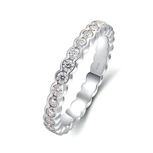 Beydodo Trauringe Damen 585 Echtgold, Ring Personalisiert mit 0.95ct Moissanit Bandring Verlobungsringe Hochzeit Ringe Frauen Nickelfrei Größe 52 (16.6) von Beydodo