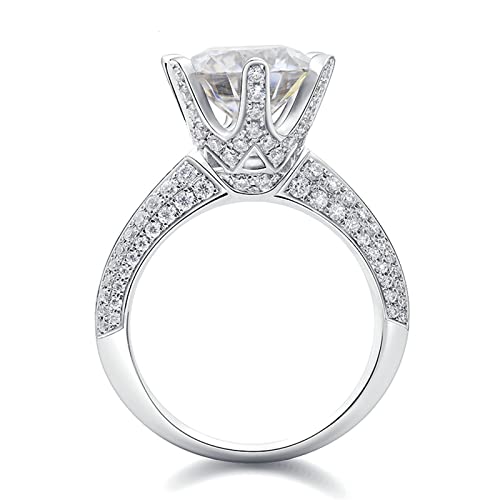 Beydodo Trauringe Damen 750 Echtgold, Ring Personalisiert Krone mit 3MM Moissanit 3ct Verlobungsringe Hochzeit Ringe Frauen Nickelfrei Größe 54 (17.2) von Beydodo