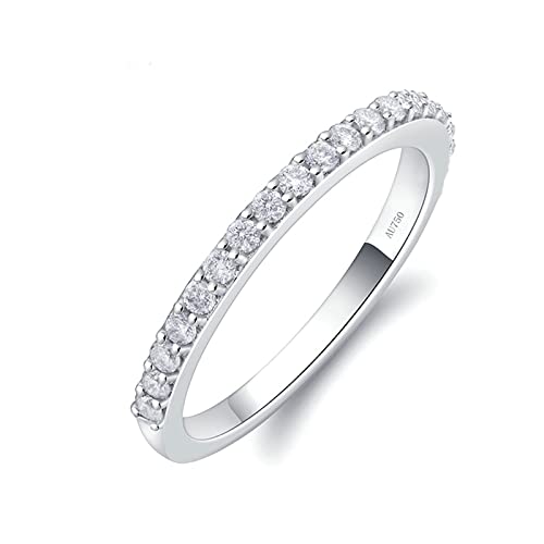 Beydodo Trauringe Damen 750 Echtgold, Ring Personalisiert Schmal mit Moissanit 0.3ct Bandring Verlobungsringe Hochzeit Ringe Frauen Nickelfrei Gr.47 von Beydodo