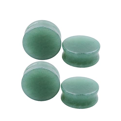 Beydodo Tunnel 10MM Edelstahl, Ohr Tunnel Plug Grün Stein Piercing Ohr Expander Set 4PCS von Beydodo