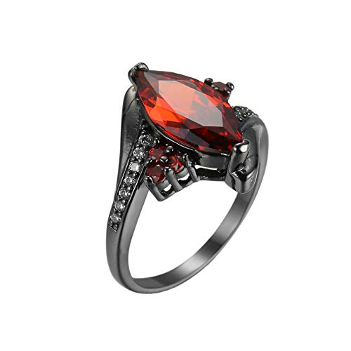 Beydodo Verlobungsring Frauen Vergoldet, Partnerringe Solitärring Rot Zirkonia Trauringe Schwarz Eheringe Nickelfrei Gr.52 (16.6) von Beydodo