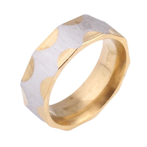 Ringe Edelstahl Silber Gold, Herren Ring Personalisiert 8MM Gebürstet Bandring Freundschaftsringe Männer Ringe Nickelfrei Gr.57 (18.1) von Beydodo