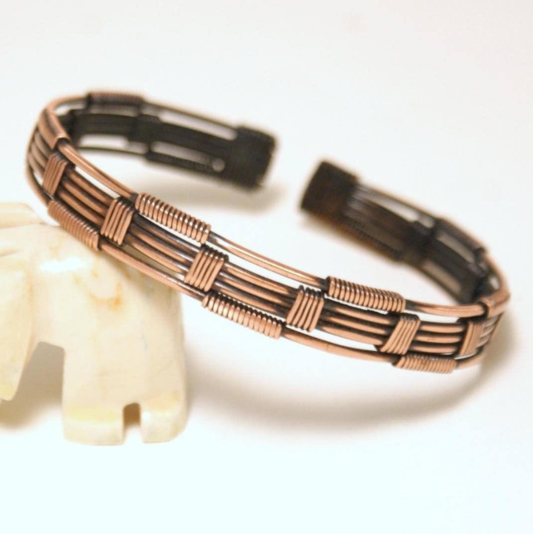 Kupfer Armband Männer, Herren, Herren Schmuck, Draht Gewickelt Armband von BeyhanAkman