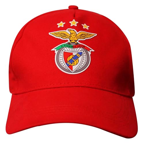 SL Benfica Offizielle Fußball Wappen Baseball Cap (100% Baumwolle & verstellbar), Benfica Cap, Benfica Baseball Cap Rot, mehrfarbig, One size von Beyond Happy