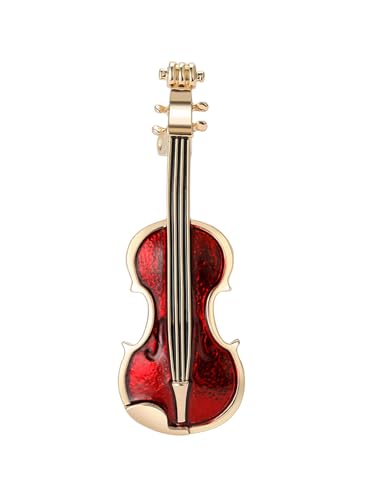 Beyond Brosche - Rot, Violine/Geige, Klassisch, Metall, Brosche-Nadel, Unisex, 5 x 1,8 cm, 0,01 kg, 1,5 x 5 x 0,5 cm von Beyond