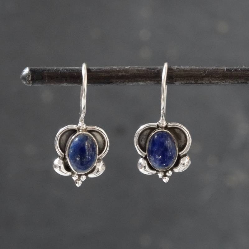 Lapis Lazuli Ohrringe, Silber Und Tropfen September Geburtsstein, Schmuck, Detailliertes Sterling 925 von BeyondBiasa