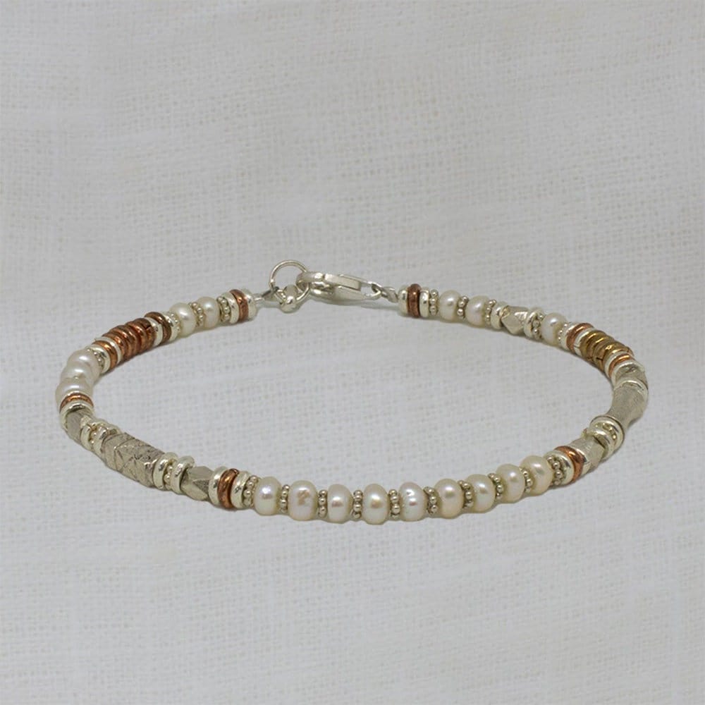 Perlenarmband, Silber Und Perle, Süßwasserperle, Gemischte Metalle, Sterling Silber, Kupfer, Messing von BeyondBiasa