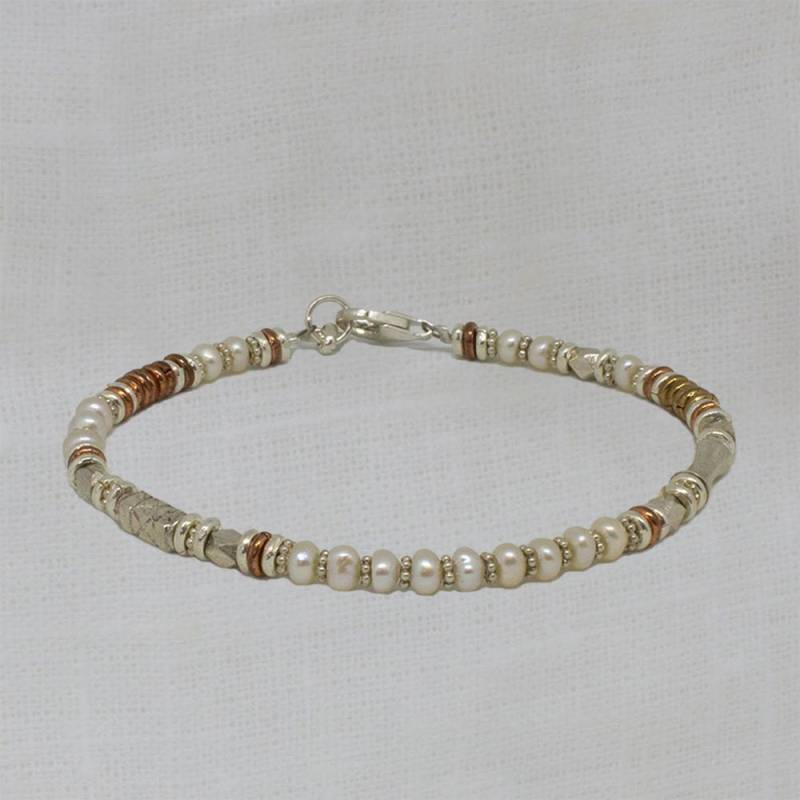 Perlenarmband, Silber Und Perle, Süßwasserperle, Gemischte Metalle, Sterling Silber, Kupfer, Messing von BeyondBiasa