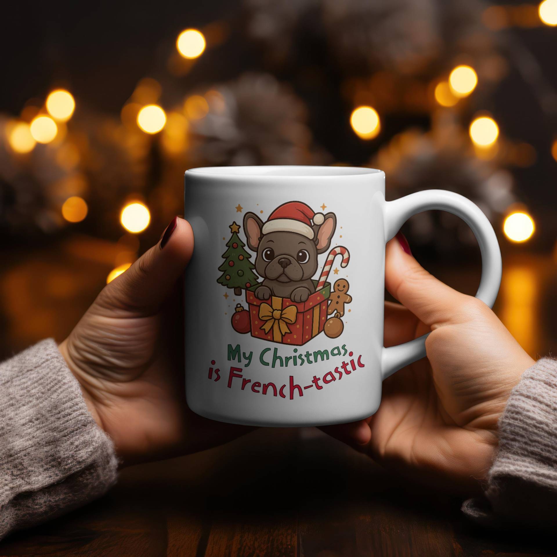 My Christmas Is French-Tastic Mug - Cute French Bulldog Coffee Cup Funny Dog Lover Holiday Gift 11Oz 15Oz For My Christmas Is French-Tastic Mug - Cute French Bulldog Coffee Cup Funny Dog Lover Holiday Gift 11Oz 15Oz For von BeyondDesignForYou