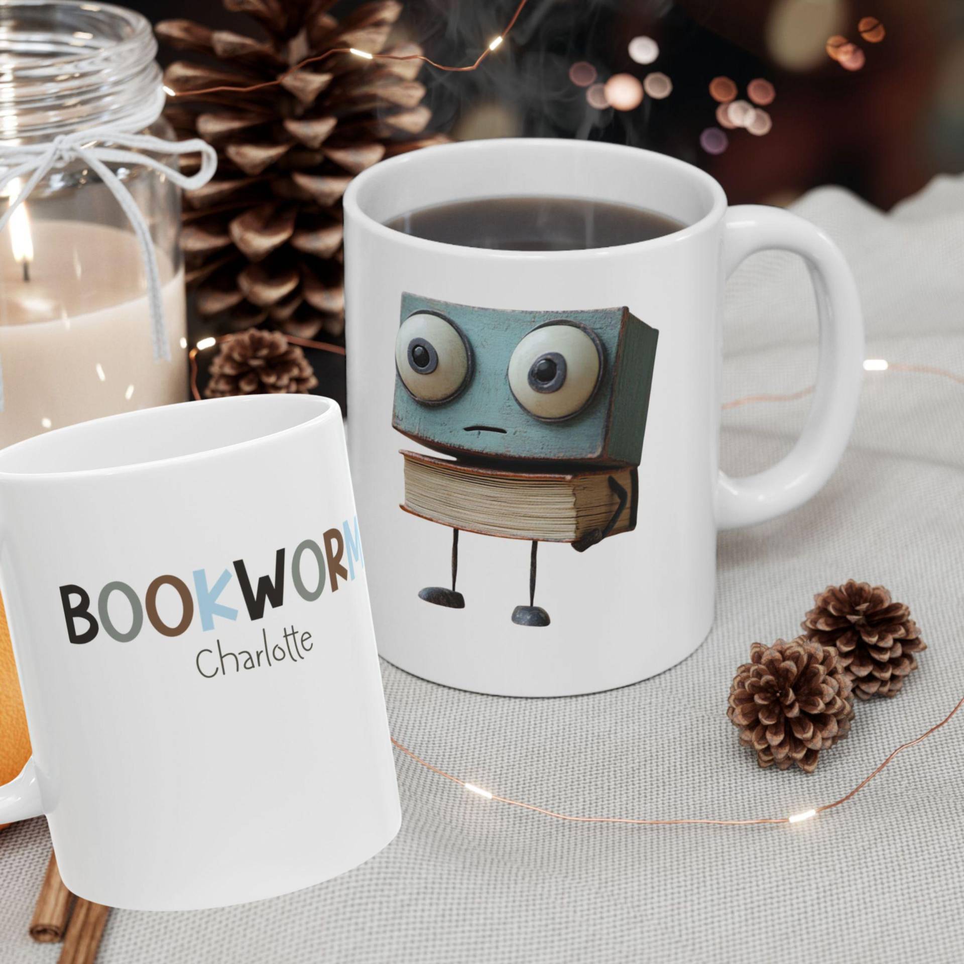 Personalized Reading Mug - Cute Book Lover Coffee Cup With Cute Design Is My Therapy Gift For Readers & Bookworms 11Oz 15Oz von BeyondDesignForYou