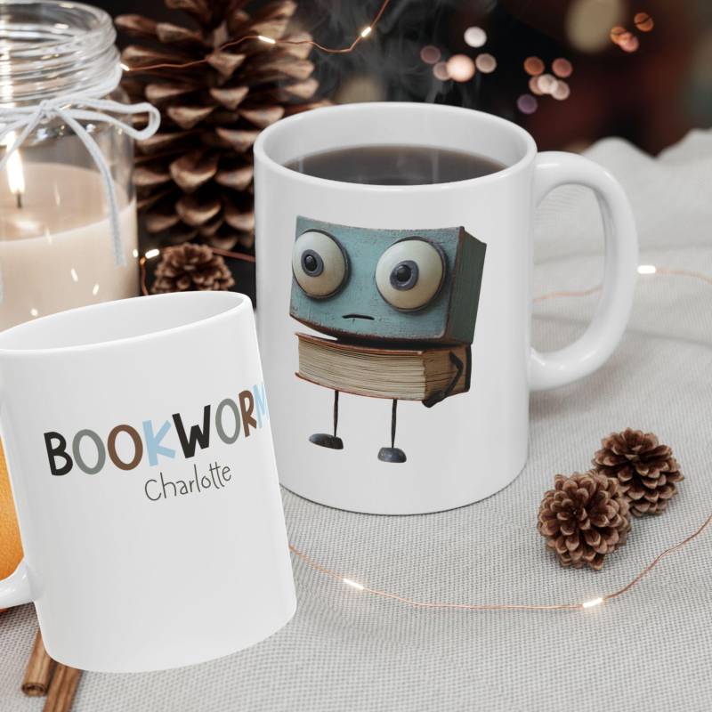 Personalized Reading Mug - Cute Book Lover Coffee Cup With Cute Design Is My Therapy Gift For Readers & Bookworms 11Oz 15Oz von BeyondDesignForYou