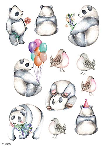 Temporary Panda Tattoos Kinder Tattoos Panda-Bär Tattoos Fake Klebetattoos TH383 von BeyondTattoos