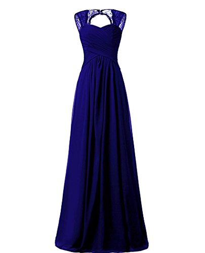 Beonddress Damen Chiffon Brautjungfernkleider Ballkleid Abendkleider lang Hochzeitskleid Cocktail Party(Königsblau,36) von Beyonddress