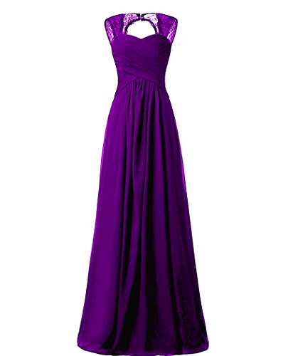 Beonddress Damen Chiffon Brautjungfernkleider Ballkleid Abendkleider lang Hochzeitskleid Cocktail Party(Lila,52) von Beyonddress