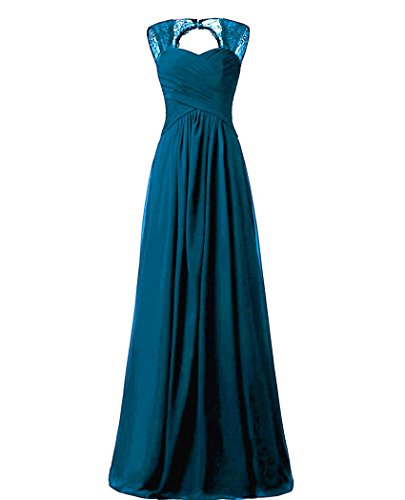 Beonddress Damen Chiffon Brautjungfernkleider Ballkleid Abendkleider lang Hochzeitskleid Cocktail Party(Teal,42) von Beyonddress
