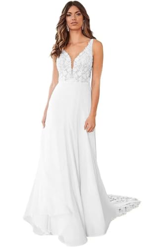 Beyonddress Damen Meerjungfrau Brautkleider Hochzeitskleider Langarm Spitze Appliques Rückenlos Brautmode Brautkleider für Braut von Beyonddress