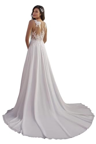 Beyonddress Damen Satin Meerjungfrau Brautkleider Hochzeitskleider Langarm Brautmode Brautkleider für Braut von Beyonddress