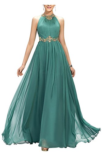 Beyonddress Damen Wulstiges Jeweled Langes Abschlussball Abendkleid mit Goldgürtel(Jäger,36) von Beyonddress