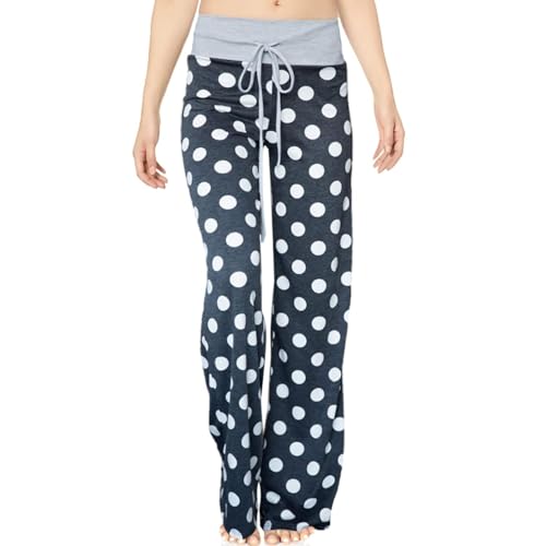 Beyooola Schlafanzughose Damen Lang Pyjamahose Yoga Schlafanzug Hose Pyjama Freizeithose Weites Bein Jogginghose Stretch Hosen von Beyooola