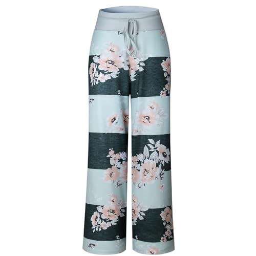 Beyooola Schlafanzughose Damen Lang Pyjamahose Yoga Schlafanzug Hose Pyjama Freizeithose Weites Bein Jogginghose Stretch Hosen von Beyooola