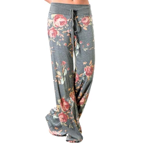 Beyooola Schlafanzughose Damen Lang Pyjamahose Yoga Schlafanzug Hose Pyjama Freizeithose Weites Bein Jogginghose Stretch Hosen von Beyooola
