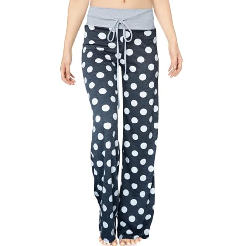 Pyjamahose Damen Lang Schlafanzughose Jogginghose Yoga Hose Schlafanzug Freizeithose Weites Bein Stretch Strandhose Pyjama Hosen von Beyooola