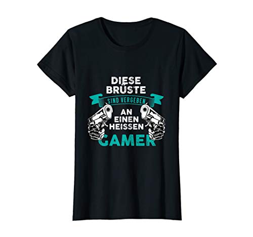 Damen Diese Brüste sind vergeben an einen heißen Gamer Witz Design T-Shirt Damen Diese Brüste sind vergeben an einen heißen Gamer Witz Design T-Shirt von Beziehungsstatus Gamer Witz Spruch Designs