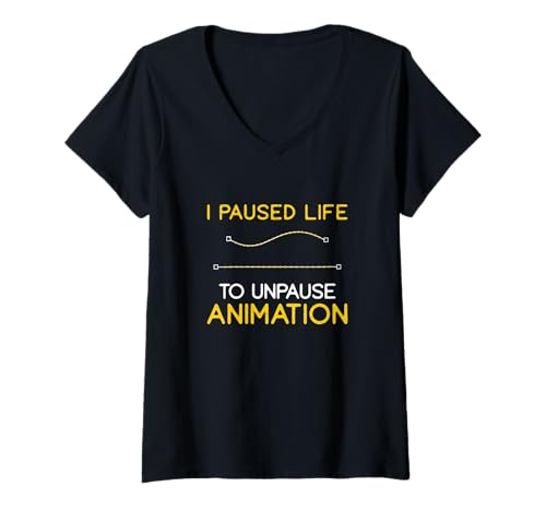 Damen Ich habe das Leben unterbrochen, um die Animation zu unterbrechen Ein Animator von Motion Designer T-Shirt mit V-Ausschnitt Damen Ich habe das Leben unterbrochen, um die Animation zu unterbrechen Ein Animator von Motion Designer T-Shirt mit V-Ausschnitt von Bezier Keyframe Graphics