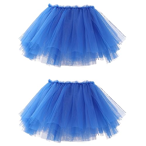 Bezioner 2 PCS Tüllrock Damen,Tütü Rock Damen 5 Lagig Festival Outfit Frauen Party Halloween Kostüme Ballettkleidung Tanzrock Marineblau von Bezioner