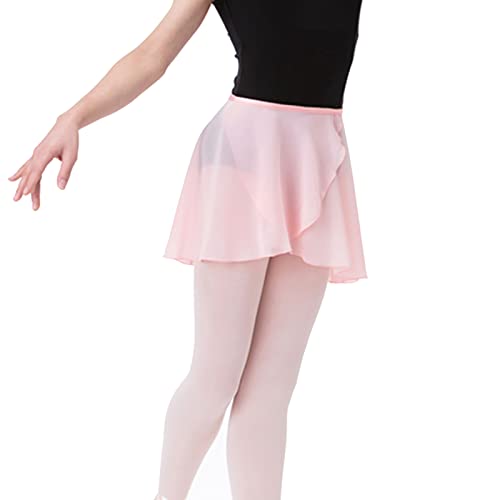 Bezioner Ballettrock Wickelrock Tanz Rock aus Chiffon Mit Taille Krawatte für Mädchen und Damen Rosa L von Bezioner