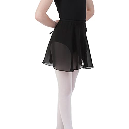 Bezioner Ballettrock Wickelrock Tanz Rock aus Chiffon Mit Taille Krawatte für Mädchen und Damen Schwarz S von Bezioner